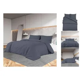 vidaXL Bettwäsche-Set Anthrazit 200 x 200 cm + 80 x 80 cm