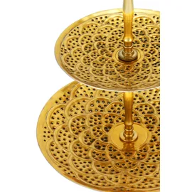 Marrakesch Orient & Mediterran Interior Orientalische Etagere Cupcake Ständer Aghdas Gold - 50 x 30cm