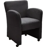 exxpo - sofa fashion Sessel »Intenso, Loungesessel, modern, wahlweise in Leder oder Textil«, hohe Bodenfreiheit, frei im Raum stellbar, hoher Sitzkomfort grau