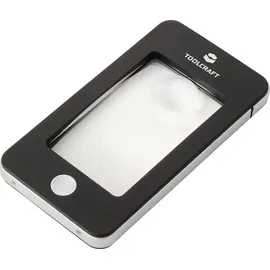 TOOLCRAFT TO-10283184 Handlupe mit LED-Beleuchtung Vergrößerungsfaktor: 2 x, 4 x Linsengröße: (Ø) 23mm Schwarz