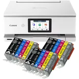 IC-Office TS8751 Tintenstrahl Multifunktionsdrucker 3-in-1 (Drucken, Kopieren, Scannen, SD-Karte, Duplex, WLAN, AirPrint) weiß + 18 XXL Tintenpatronen