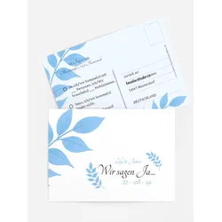 Antwortkarten für Ihre Feier selbst gestalten mit Spruch und Fotos im Onlinedesigner bei Meine-Kartenmanufaktur.de