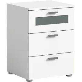 INOSIGN Nachtkonsole »Onex, Breite 45 cm, mit Glasfront im Schubkasten,vielseitig einsetzbar«, in verschiedenen Farben, Nachttisch, Nachtschrank, weiß
