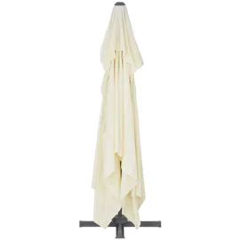 vidaXL Ampelschirm mit Aluminium-Mast 400 x 300 cm Sandweiß