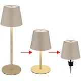 GLOBO Außenleuchte Tischlampe Akku Tischleuchte Touchdimmer Flaschenaufsatz CCT, sand, USB-C, LED 3W 200Lm warm-kaltweiß, DxH 11,5x36 cm