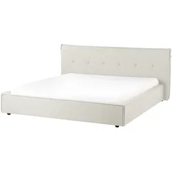 Wasserbett Kunstleinen LESTRE 180 x 200 cm Cremeweiß