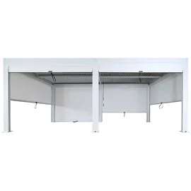 Mendler Pergola 3 x 6 m inkl. 6 Seitenteile Weiß