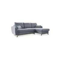 miuform Eckcouch Polyester 4-Sitzer Hellgrau