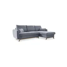 miuform Eckcouch Polyester 4-Sitzer Hellgrau