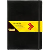 IDENA Notizbuch kariert, schwarz DIN A4, 192 Seiten, 80 g/m2, (DIN A4 | 1 Stück, kariert)