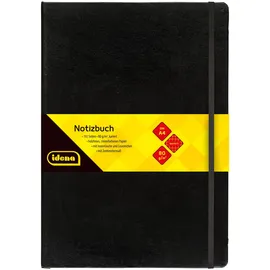 IDENA Notizbuch kariert, schwarz DIN A4, 192 Seiten, 80 g/m2, (DIN A4 | 1 Stück, kariert)