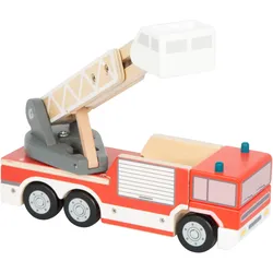 Spielzeug-Feuerwehr SMALL FOOT "Feuerwehr mit Drehleiter", bunt, Spielzeugfahrzeuge, KinderB:8cm H:12cm T:28cm, Holz, B:8cm H:12cm T:28cm