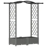 vidaXL Hochbeet mit Rankgitter und Dach 124 x 40 x 125 cm Hellgrau