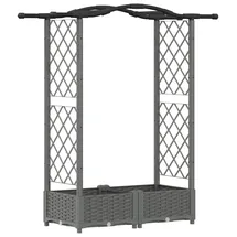 vidaXL Hochbeet mit Rankgitter und Dach 124 x 40 x 125 cm Hellgrau
