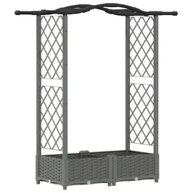 vidaXL Hochbeet mit Rankgitter und Dach 124 x 40 x 125 cm Hellgrau