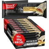 Power System Protein Deluxe White Chocolate Caramel 15 x 55g High Protein Riegel