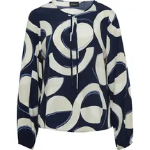 s.Oliver Gemusterte Viskosebluse mit Bindeband Blau/Mehrfarbig 34