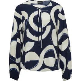 s.Oliver Gemusterte Viskosebluse mit Bindeband Blau/Mehrfarbig 34