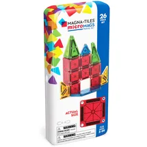 Magna-Tiles microMAGS 26-teiliges Reise-Magnetbauset - Kräftige Farben, die Original Magnetbaumarke