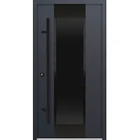 Krongart Stahl-Aluminium-Haustür DS68AC Modell 28 BLACKLINE mit großem Lichtausschnitt DIN rechts - nach innen öffnend Anthrazit (Dekor-Folie) 1000 mm x 2100 mm
