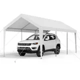 Vevor Carport 3,05 x 6,09 m weiß beschichtet