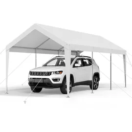 Vevor Carport 3,05 x 6,09 m weiß beschichtet