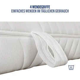 Beco Maxima Plus, Taschenfederkernmatratze 090x200cm 22 cm H3, hoch - weiß
