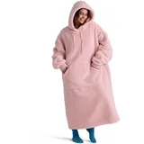 BEDSURE Hoodie Decke mit Ärmeln Kuschelpullover - Tragbare Decke zum Anziehen Erwachsene Rosa, Warm Kuscheldecke mit Ärmeln 129x75cmweich Ärmeldecke als Geschenke für Frauen Freundin Mütter