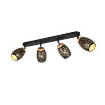 Trio Lighting Deckenleuchte 4-flammig schwarz-gold Metall