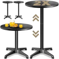 CASARIA Bistrotisch Ø 60 x 70-115 cm Schwarz