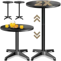 CASARIA Bistrotisch Ø 60 x 70-115 cm Schwarz