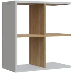 Skye Decor, Hamlet- Hamlet CMN, Weiß,Eiche, Couchtische, 63,2x59,6x29,6 cm, 100% Melaminbeschichtete Partikelplatte