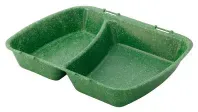 Greenbox Mehrwegbehälter Häppy Box, HP4/2, 2-geteilt DFC00844 , 1 Karton = 4 Packungen à 15 Stück, Farbe: spinat / dunkelgrün