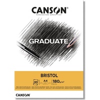 Canson Graduate - C400110383 Bristol Block, DIN A4, 20 Blatt, 180 g/m2