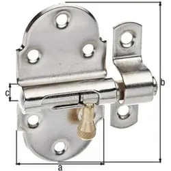 GAH Alberts Feder-Grendelriegel mit befestigter Schlaufe B40xL75mm silber, vernickelt