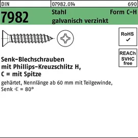 Hörger & Geßler Senkblechschraube DIN 7982 PH/Spitze C 6,3x50-H Stahl galv.verz. 250St.