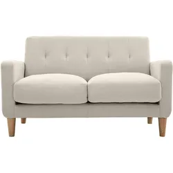 Design-Sofa skandinavisch naturfarbener Stoff 2-Sitzer LUNA