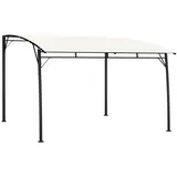 Festnight Pavillon Metall 3x3x2,55 m Gartenpavillon Markise Carport Pergola Terrasse Garten-Sonnenschutz Terrassenpavillon Metallkonstruktion Terrassenüberdachung Freistehend Cremeweiß