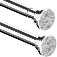 1Stück Kein Rost Duschvorhangstange Ausziehbar Edelstahl Duschstange ohne Bohren Teleskopstange für Badezimmer, Badewanne, Dusche, Türen 135-200CM