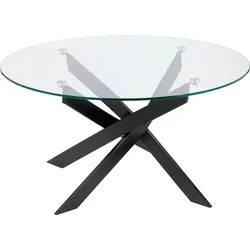 Couchtisch LEONIQUE "Luzie", schwarz, B:80cm H:41cm T:80cm, Tische, unterschiedliches Beingestell (in chrome und schwarz), Breite 80 cm