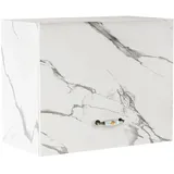 Shally Dogan Hängeschrank für die Küche, Deckenschrank, Holzschrank, Mehrzweckschrank zur Wandmontage, geräumig, Maße 60 x 32 x 49 H cm (Marmor)