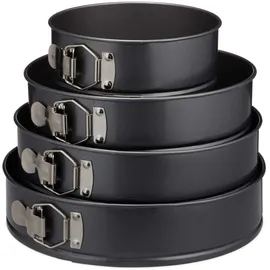 Relaxdays Springformen-Set Ø 18,0/24,0/26,0/28,0 cm, 1 Set