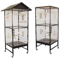 Montana Cages Vogelkäfig Villa Casa 60 - Käfig für kleine Vogelarten wie Sittiche, (BxTxH): ca. 60 x 60 x 170 cm, Zink- und Schwermetall-frei, Ungiftig braun