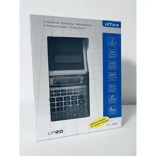 GENIE Druckender Tischrechner LP 20 12 stelliger Bürorechner schwarzer Druck