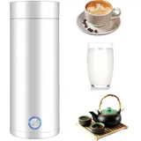 Tragbarer Wasserkocher für Reise, 400ml Thermobecher Wasserbecher, leichter Mini-Wasserkocher, 304 Edelstahl Thermoskanne Teekanne