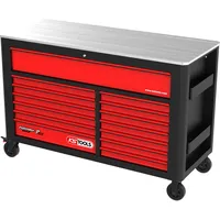 KS Tools PERFORMANCEplus P45 SCHWARZ/ROT Werkstattwagen mit 14 Schubladen