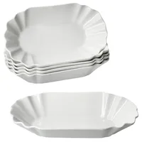 Mambocat 6er Set Fries Pommesschale oval weiß aus Porzellan 19,5x10,7cm – 24302114