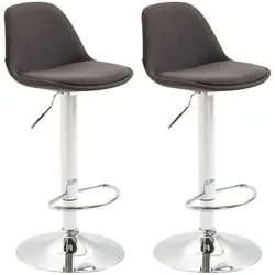 CLP 2er Set Barhocker Kiel Stoff dunkelgrau