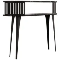 Mirjan24 Konsolentisch, Schwarz, Mehrfarbig, Holzwerkstoff, Metall, Oval,Oval, 25x86x100 cm,