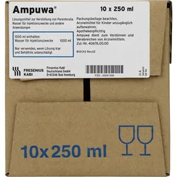 AMPUWA Glasflasche Injektions-/Infusionslösung 10X250 ml Injektions-/Infusionslösung